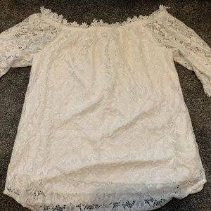 NWOT Lacey white top